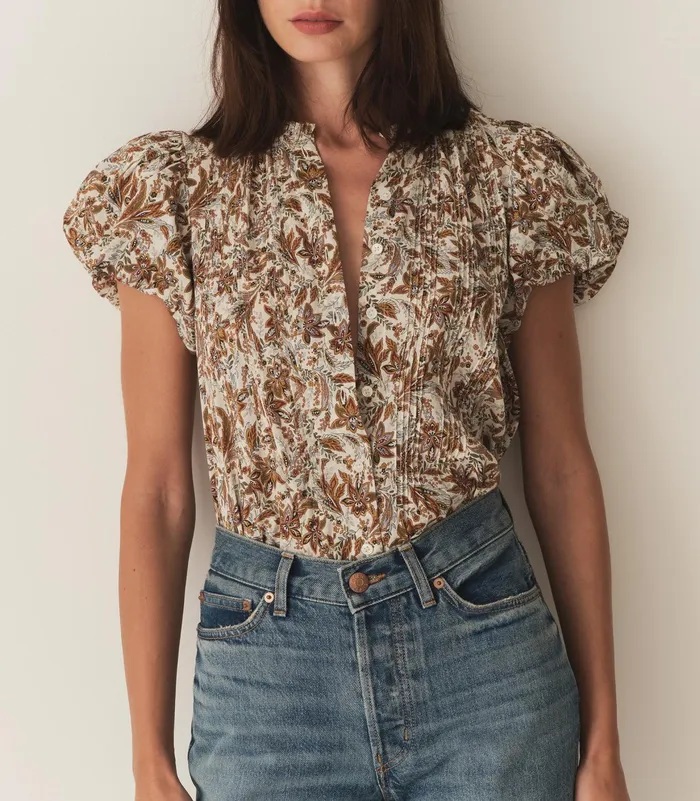 DEN Millie Top Blanc Narcissus Floral Women Tops