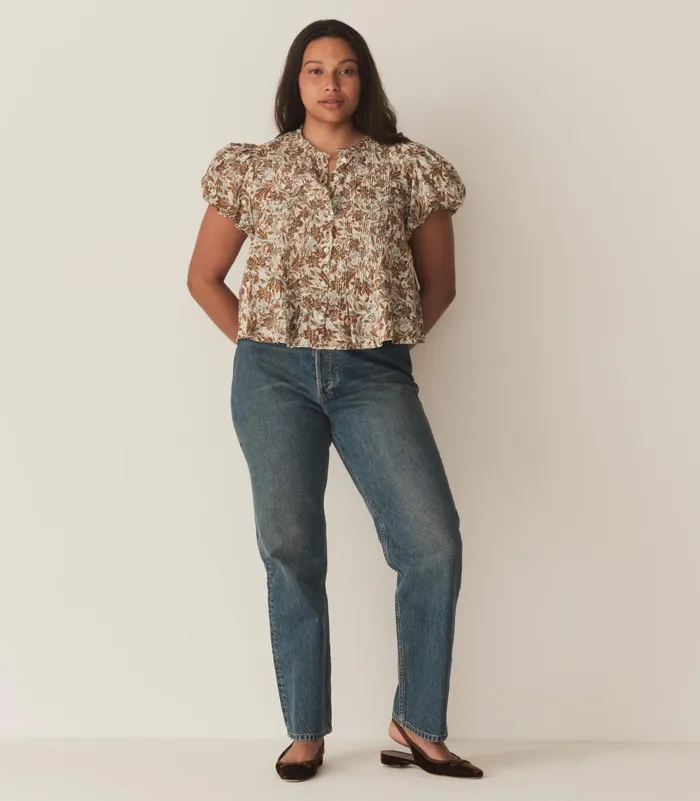 DEN Millie Top Blanc Narcissus Floral Women Tops