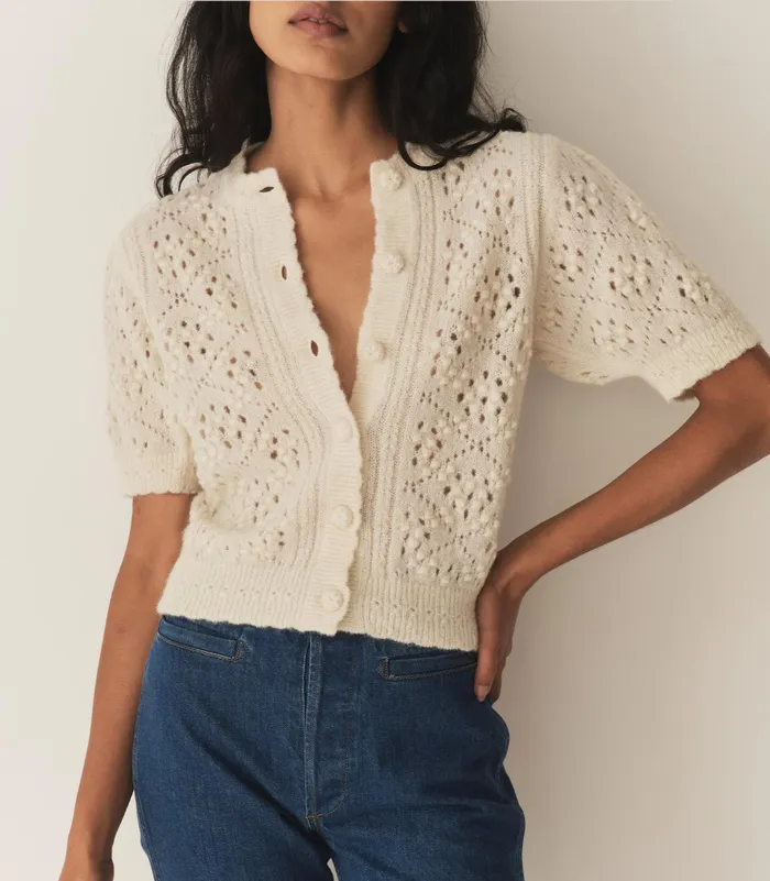 DEN Mirabelle Cardigan Ivory Women Knitwear