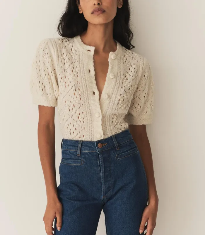 DEN Mirabelle Cardigan Ivory Women Knitwear