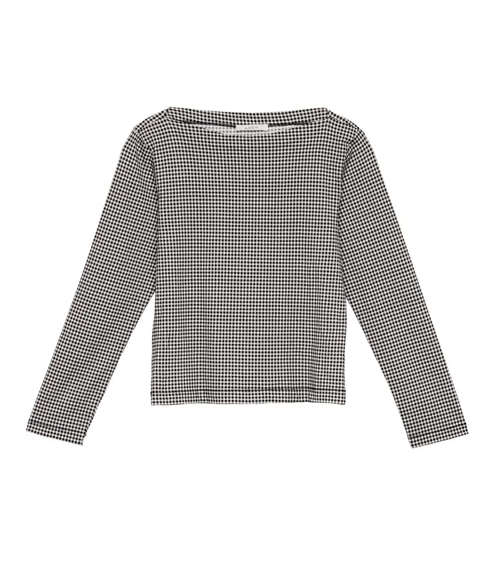 DEN Paulette Tee Noir La Maddalena Gingham Women Tees DEN Paulette Tee Noir La Maddalena Gingham Women Tees