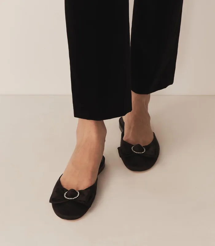 DEN Tilly Mule Black Satin Women Shoes
