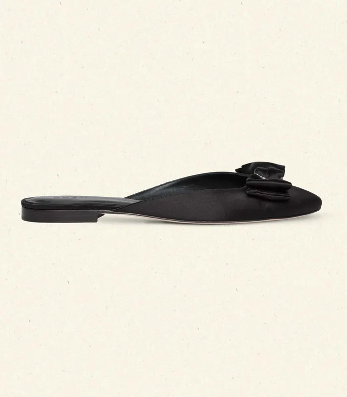 DEN Tilly Mule Black Satin Women Shoes