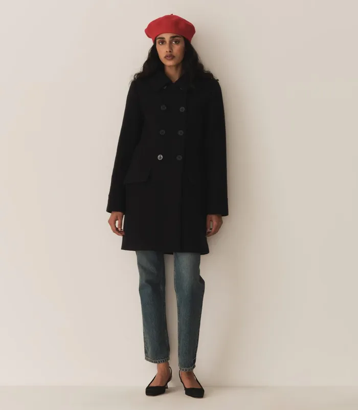 DEN Wayfarer Coat Deep Navy Women Coats and Jackets