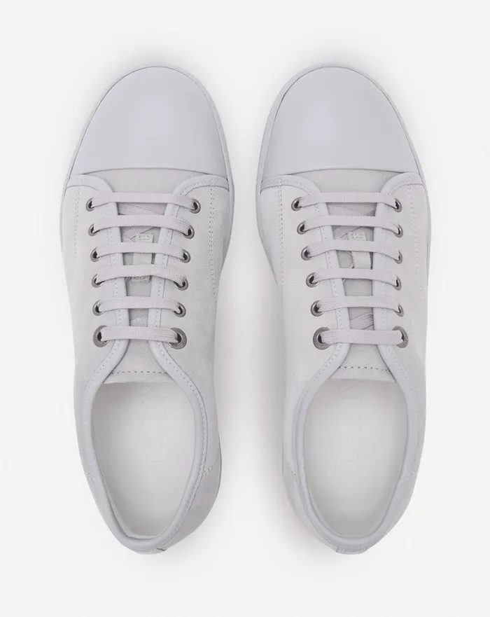 Dbb1 Leather And Suede Sneakers Light Greylight Grey Men Lanvin Sneakers