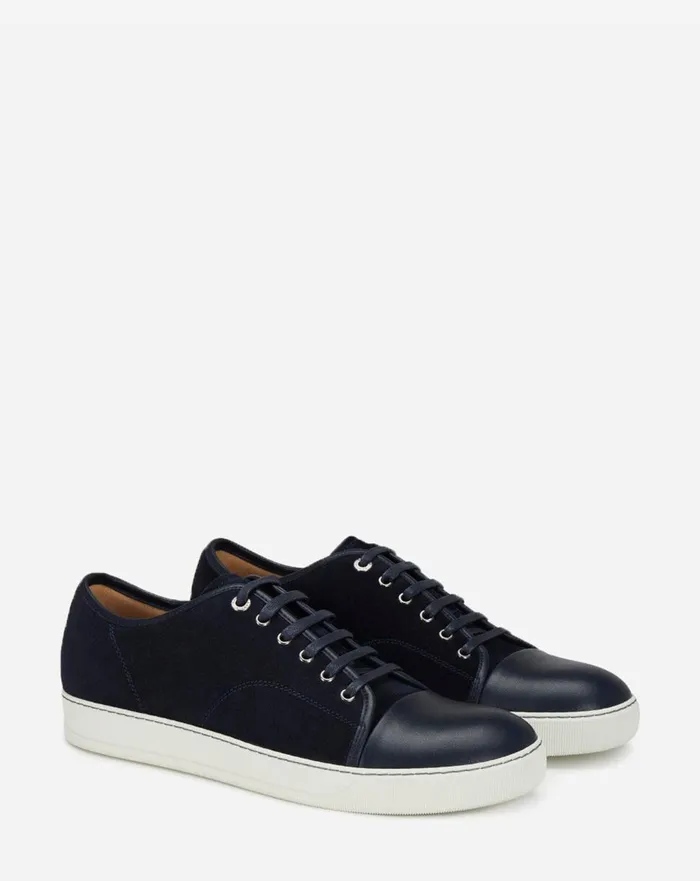 Dbb1 Leather And Suede Sneakers Navy Blue Men Lanvin DBB1