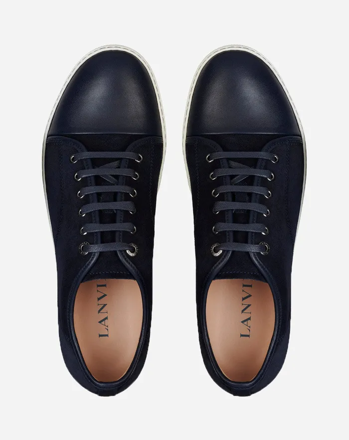 Dbb1 Leather And Suede Sneakers Navy Blue Men Lanvin DBB1