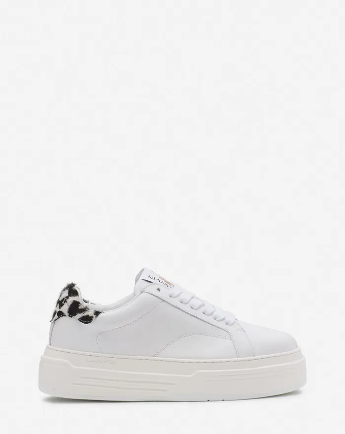 Ddb0 Leather Platform Sneakers Whiteblack Women Lanvin Sneakers