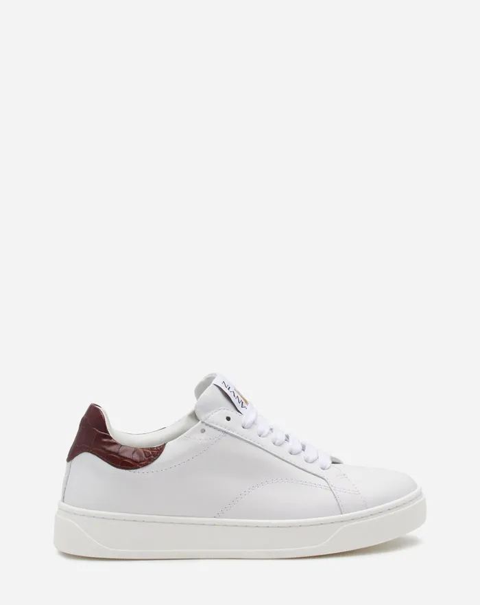 Ddb0 Leather Sneakers Whitebrown Women Lanvin Sneakers