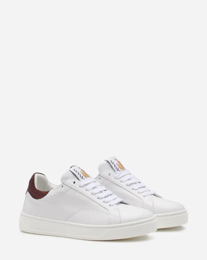 Ddb0 Leather Sneakers Whitebrown Women Lanvin Sneakers