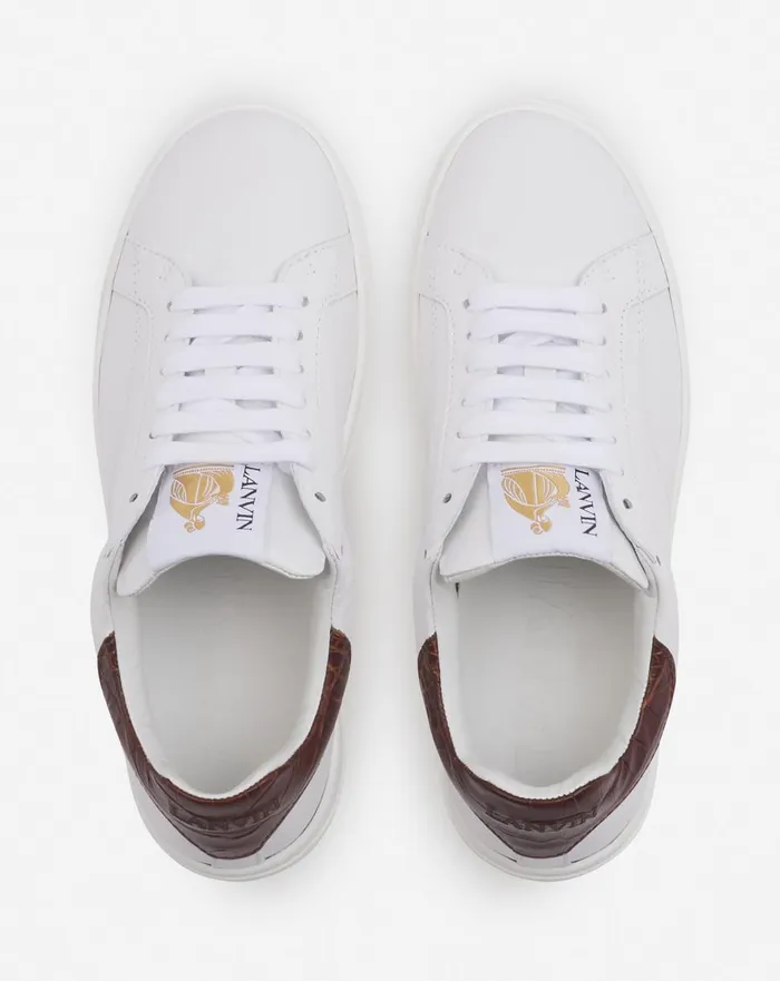 Ddb0 Leather Sneakers Whitebrown Women Lanvin Sneakers