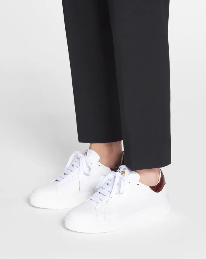 Ddb0 Leather Sneakers Whitebrown Women Lanvin Sneakers