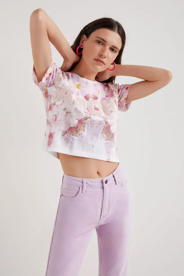 Desigual Amore Cropped Tshirt Women Tshirts