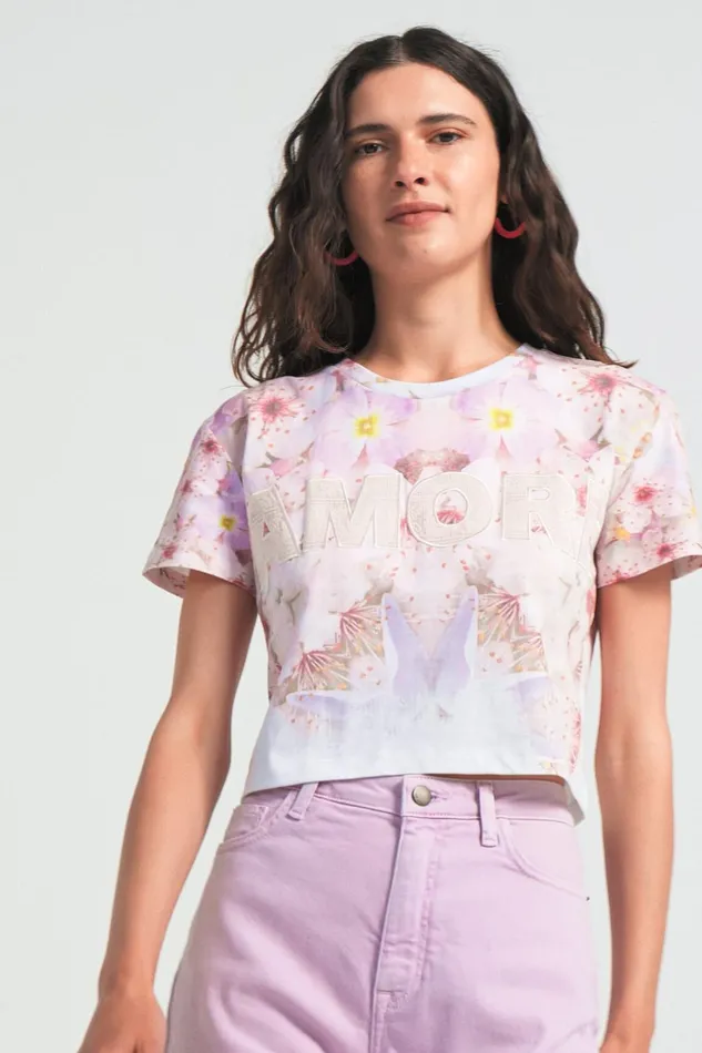 Desigual Amore Cropped Tshirt Women Tshirts