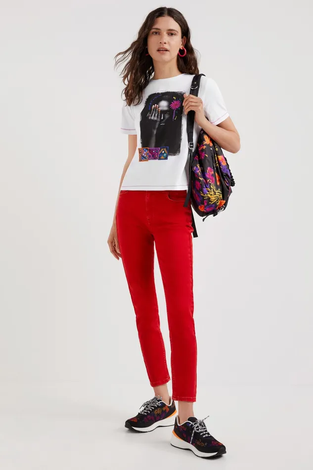 Desigual Arty Backstitching Tshirt Women Tshirts