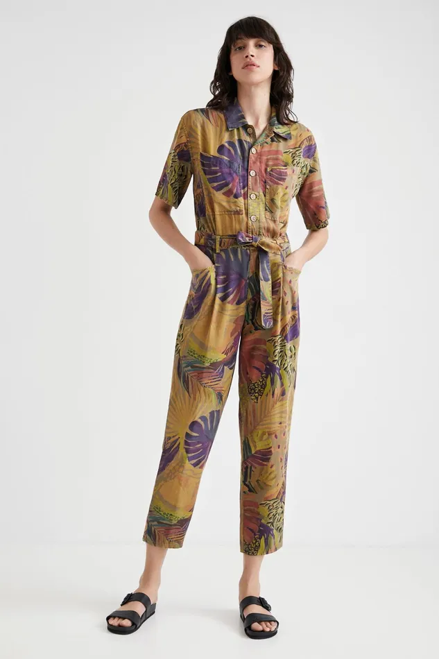 Desigual Camoflower Tencel Jumpsuit Women Pants and Leggings