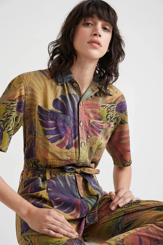 Desigual Camoflower Tencel Jumpsuit Women Pants and Leggings