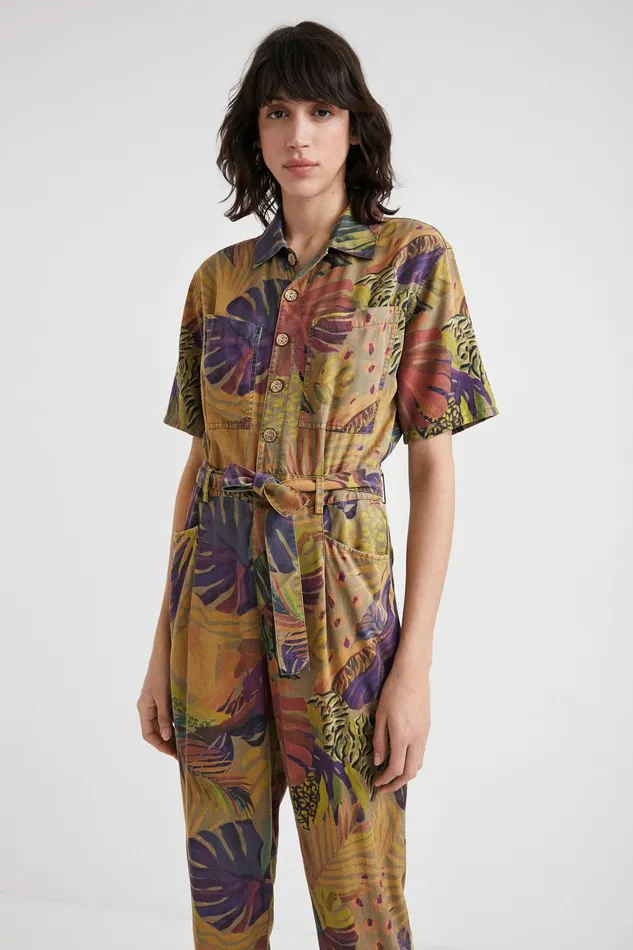Desigual Camoflower Tencel Jumpsuit Women Pants and Leggings
