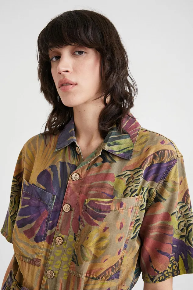 Desigual Camoflower Tencel Jumpsuit Women Pants and Leggings