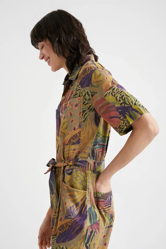 Desigual Camoflower Tencel Jumpsuit Women Pants and Leggings