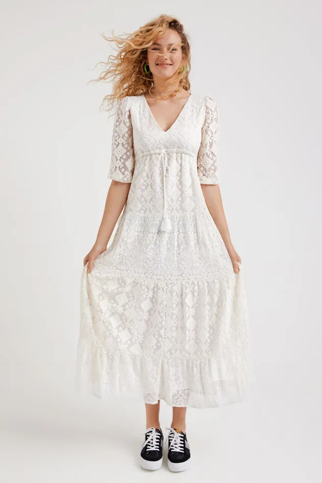 Desigual Embroidery Maxi Dress Women Dresses