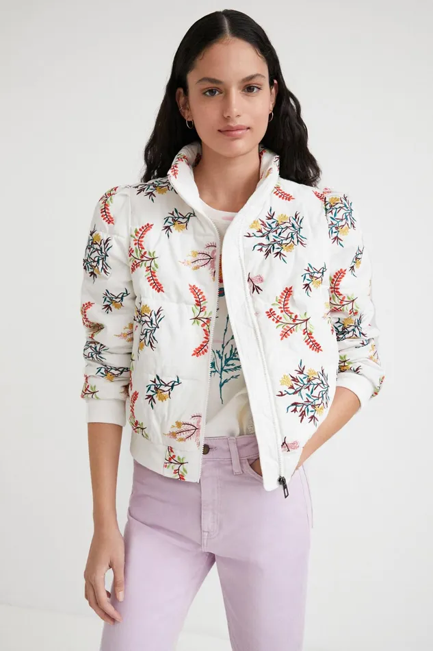 Desigual Floral Quilted Jacket Women Jackets