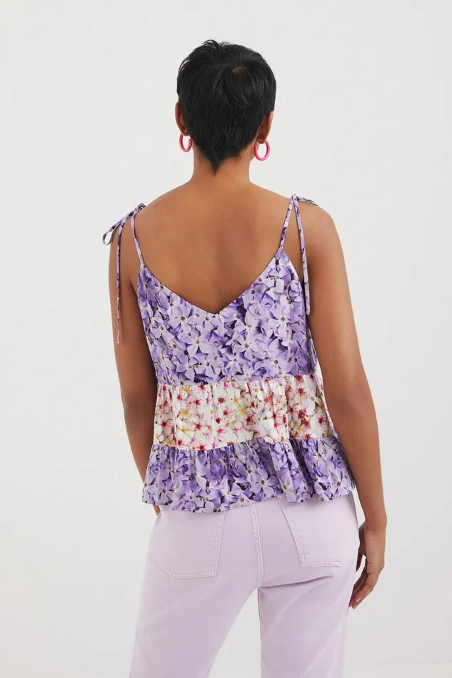 Desigual Floral Strap Top Women Tops and Shirts