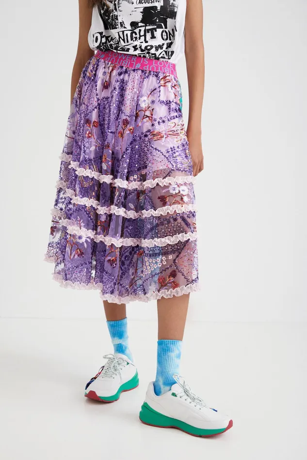 Desigual Johnson Hartig Fantasy Midi Skirt Women Skirts and Shorts