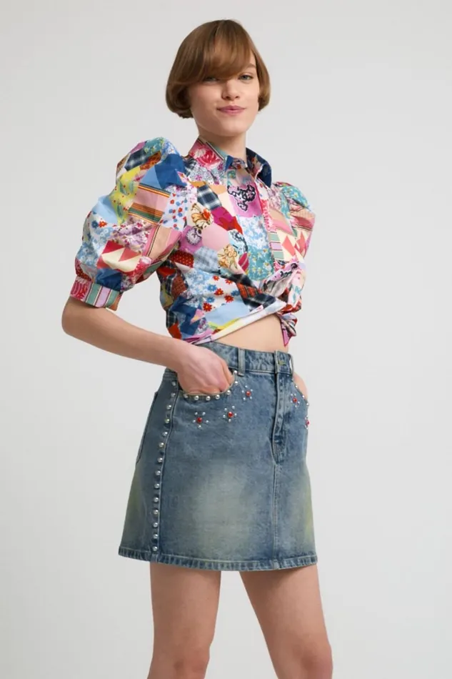 Desigual Johnson Hartig Studded Miniskirt Women Skirts and Shorts