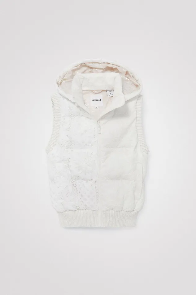 Desigual Lace Quilted Gilet Women Jackets