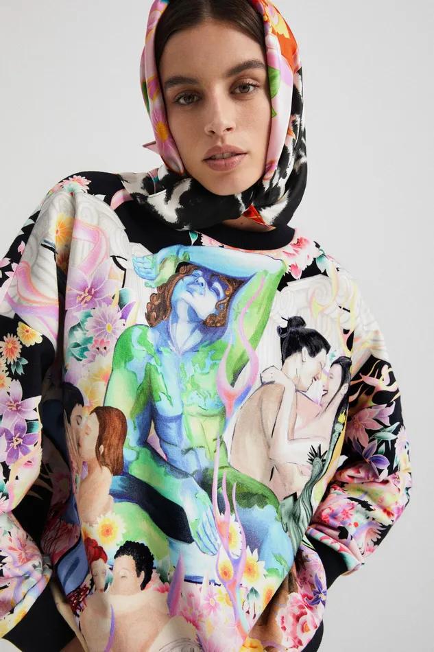 Desigual Oversized Plush Sweatshirt Women Sweatshirts