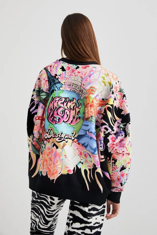 Desigual Oversized Plush Sweatshirt Women Sweatshirts