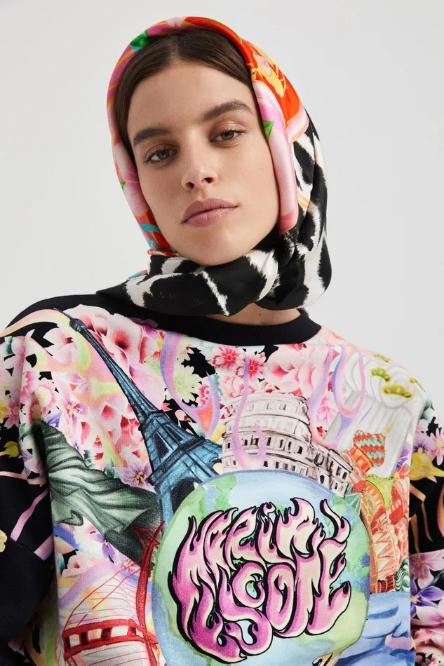 Desigual Oversized Plush Sweatshirt Women Sweatshirts