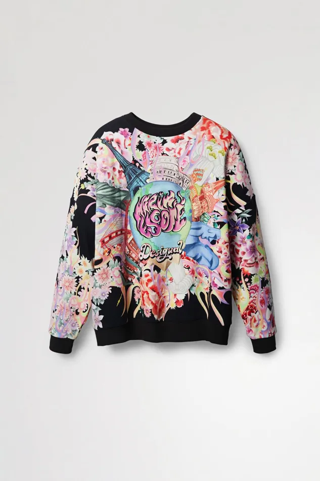 Desigual Oversized Plush Sweatshirt Women Sweatshirts