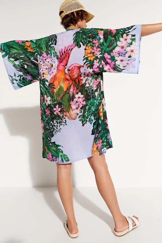 Desigual Parrot Kimono Women Swimwear