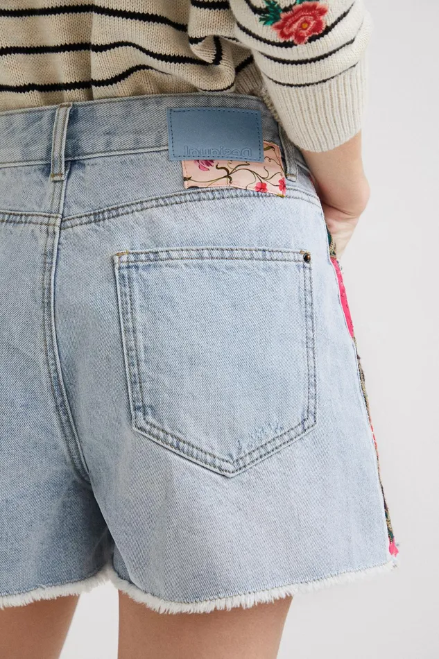 Desigual Patchwork Denim Shorts Women Skirts and Shorts