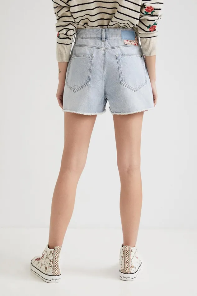 Desigual Patchwork Denim Shorts Women Skirts and Shorts
