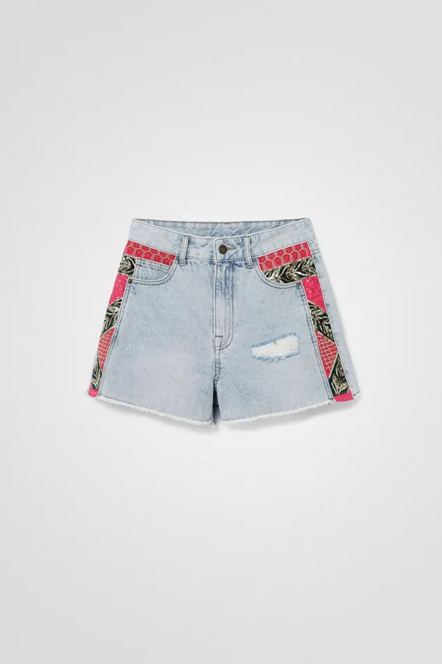Desigual Patchwork Denim Shorts Women Skirts and Shorts