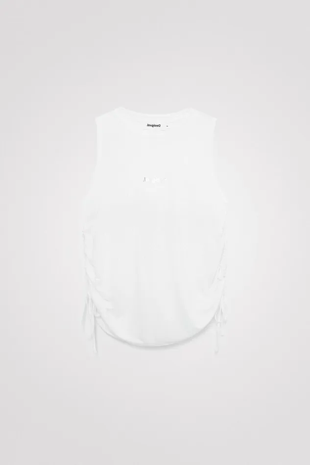 Desigual Ruched Flocked Tshirt Women Sportswear