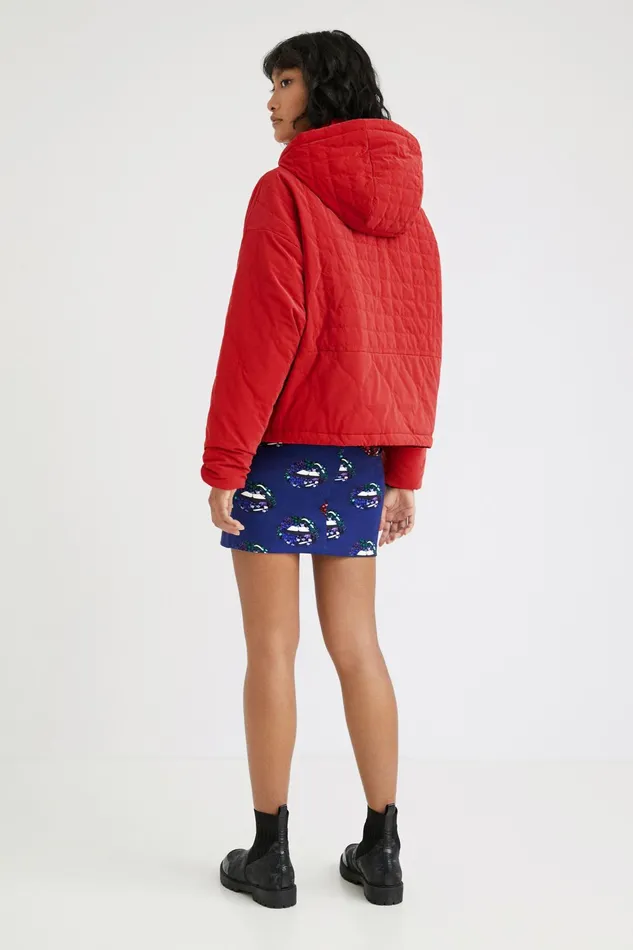 Desigual Short Quilted Hooded Jacket Women Jackets