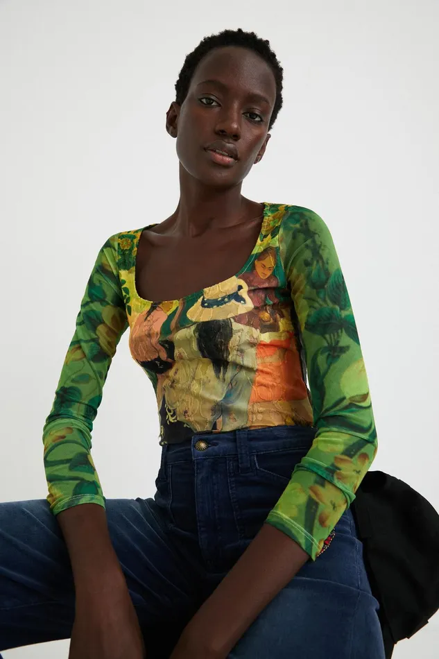 Desigual Siesta Artwork Bodysuit Women Tshirts