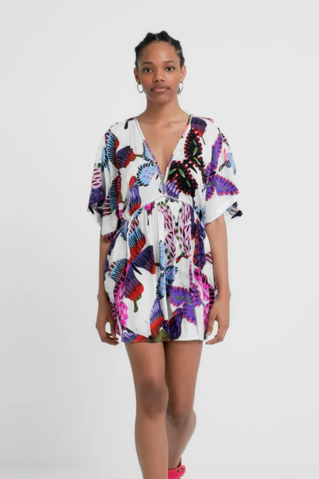 Desigual Sustainable Butterfly Tunic Women Swimwear