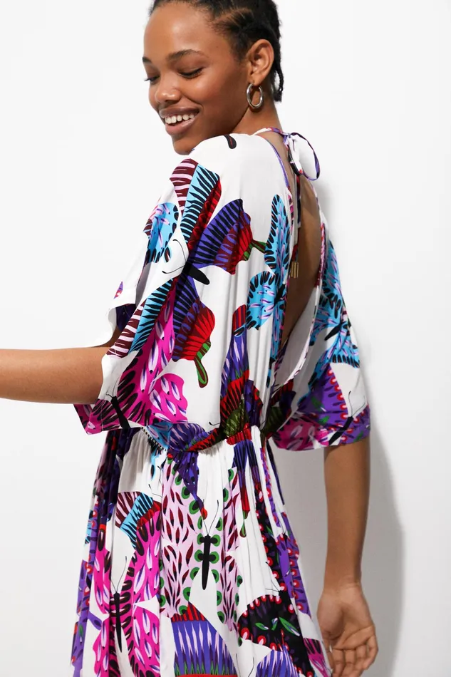 Desigual Sustainable Butterfly Tunic Women Swimwear