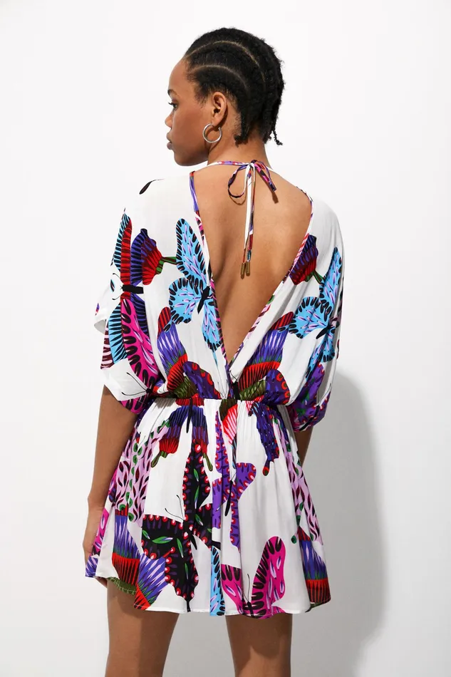 Desigual Sustainable Butterfly Tunic Women Swimwear