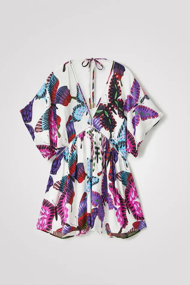 Desigual Sustainable Butterfly Tunic Women Swimwear