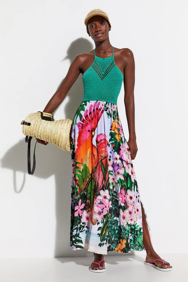 Desigual Tropical Beach Dress Women Swimwear