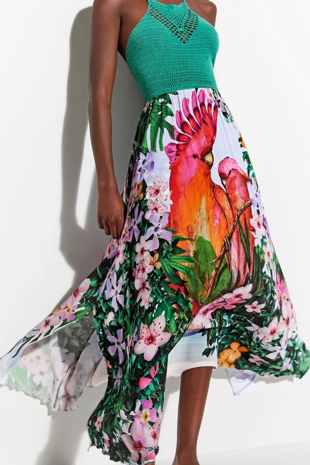 Desigual Tropical Beach Dress Women Swimwear
