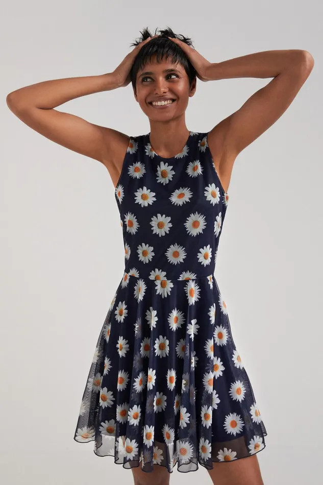 Desigual Tulle Daisy Dress Women Dresses