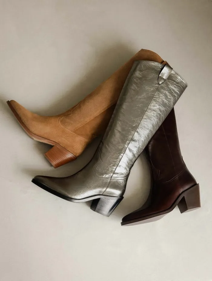 Dolores Cosmic Silver Women Bobbies Knee High Boots