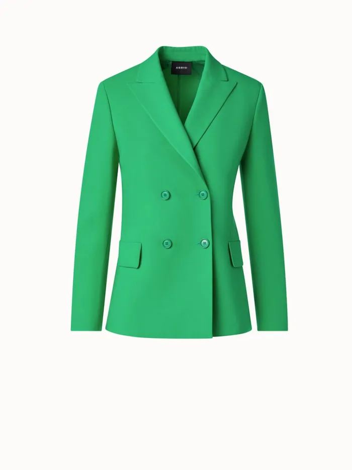 Double Breasted Jacket In Wool DoubleFace Leaf Women Akris Jackets